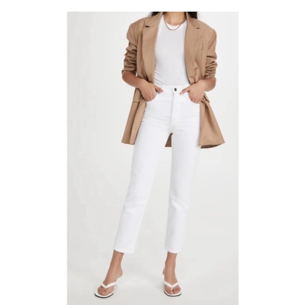 Anine Bing Sonya High Rise Ankle Slim Denim Jeans in white 26